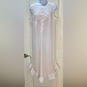 Apostrophe Vintage Sears Lace-Trimmed Pink Embroidered Nightgown Size L 14/16